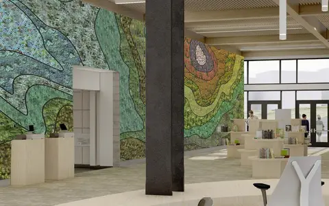 Source-page image · match unverified for San Carlos Library lenticular wall
